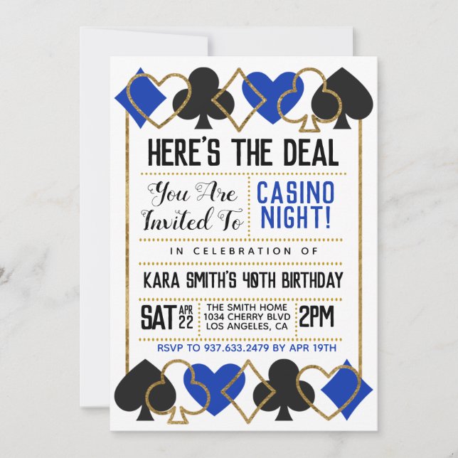 Convite para Poker Casino (Frente)