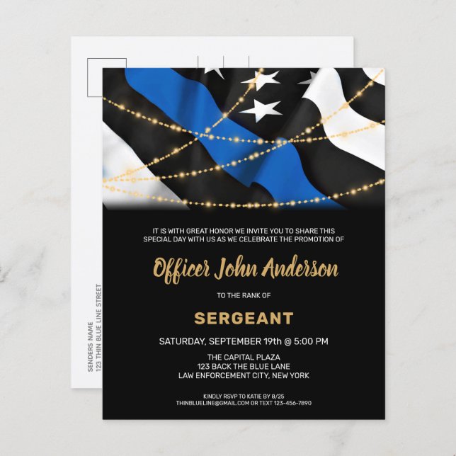 Convite para Polícia de Promoção de Polícia de Orç (Frente/Verso)