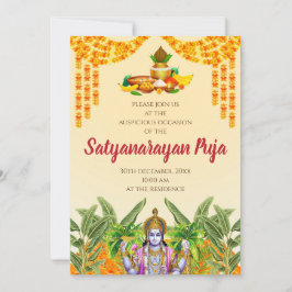 Convite para pooja indiano Convite para Satyanaray