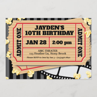 Convite para Popcorn de Filme