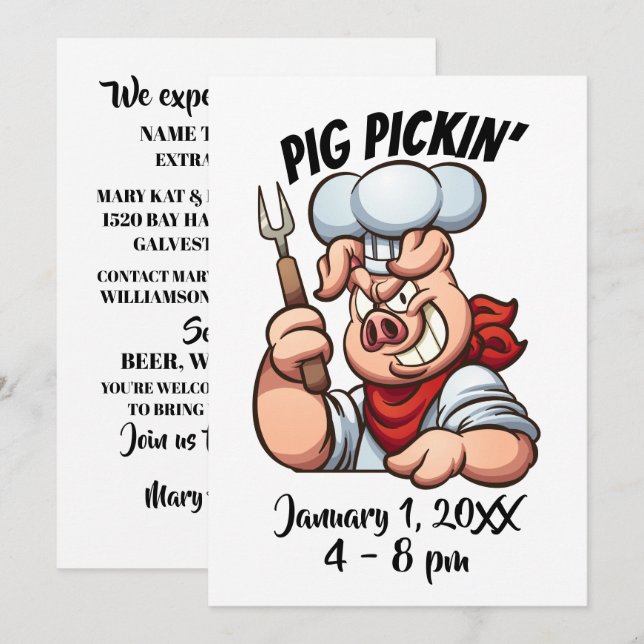 CONVITE PARA PORCO À PORTUGUESA (Frente/Verso)