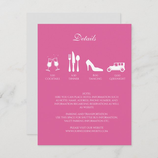 Convite para Pormenores de Casamento de Pessoas (Frente/Verso)