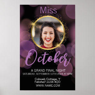 convite para poster de pageant, aniversário de tra