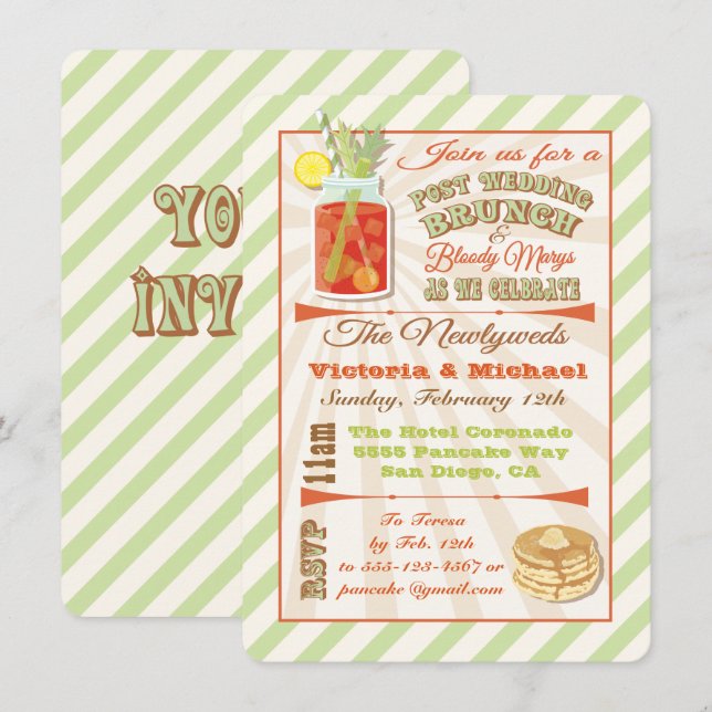 Convite para posto Wedch e Bloody Marys (Frente/Verso)