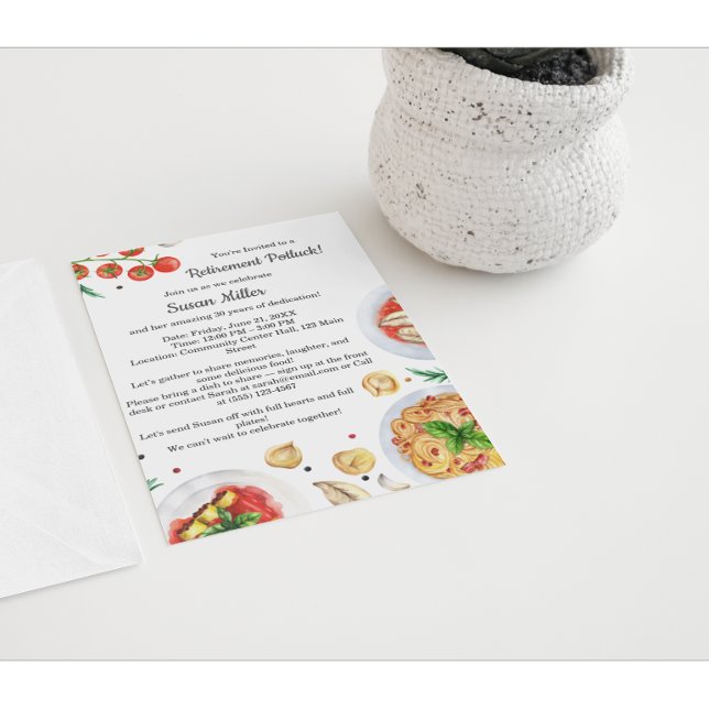 Convite para Potluck Party de aposentadoria (Criador carregado)