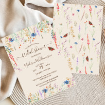 Convite para Prado de Flores Silvestres Boho e Bor