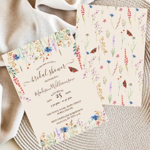 Convite para Prado de Flores Silvestres Boho e Bor
