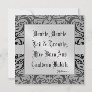 Convite para Prata de Halloween Halloween e Proble