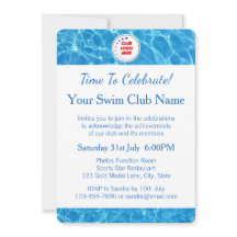 Convite para Prêmios de água de Piscina azul Clube