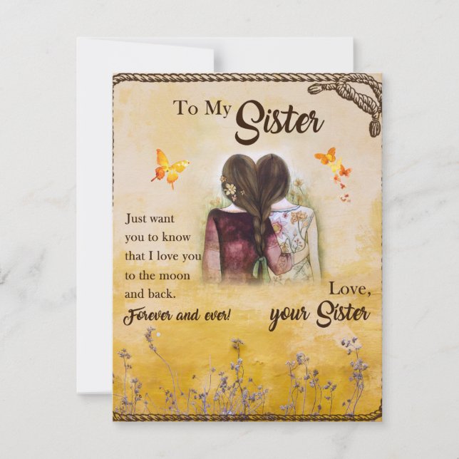 Convite Para Presente à Minha Irmã, Amantes de Borboletas, (Frente)