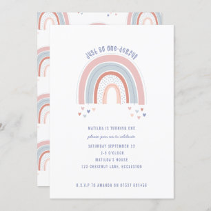 Convite para primeiro aniversario Arco-íris e Card