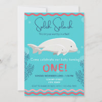 Convite para primeiro aniversario Baby Beluga