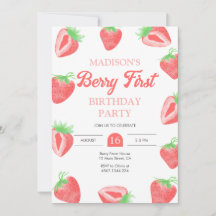Convite para primeiro aniversario Berry First Stra