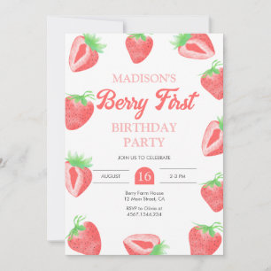 Convite para primeiro aniversario Berry First Stra