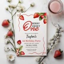 Convite para primeiro aniversario Berry Sweet