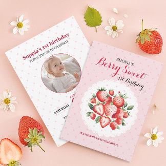 Convite para primeiro aniversario Berry Sweet