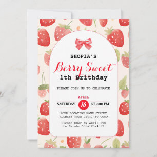 Convite para primeiro aniversario Berry Sweet