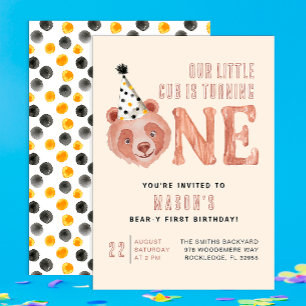 Convite para primeiro aniversario Bonito de Urso -