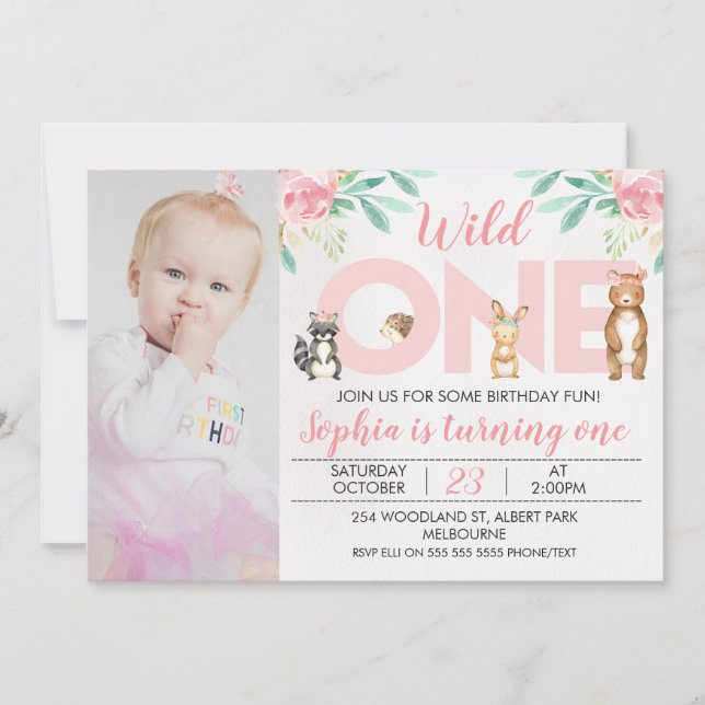 Convite para primeiro aniversario de Animais da Fl (Frente)