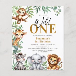 Convite para primeiro aniversario de Animais Selva