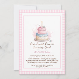 Convite para primeiro aniversario de Aquarela com