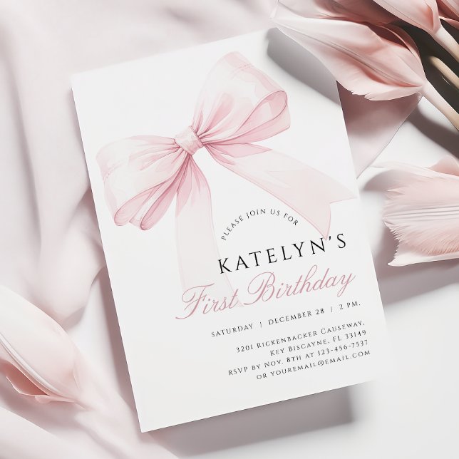 Convite para primeiro aniversario de Arco Rosa Esb (Criador carregado)