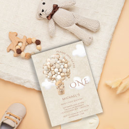 Convite para primeiro aniversario de Bear Balões