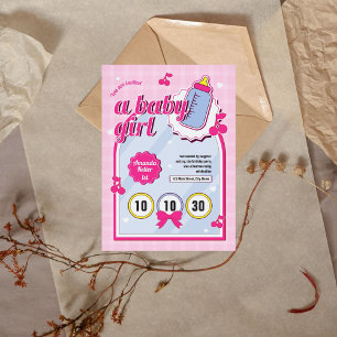 Convite para primeiro aniversario de Bebê Rosa