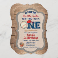 Convite para primeiro aniversario de beisebol