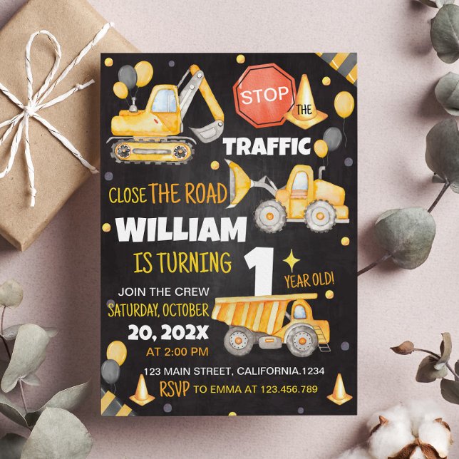 Convite para primeiro aniversario de Caminhões de  (Criador carregado)