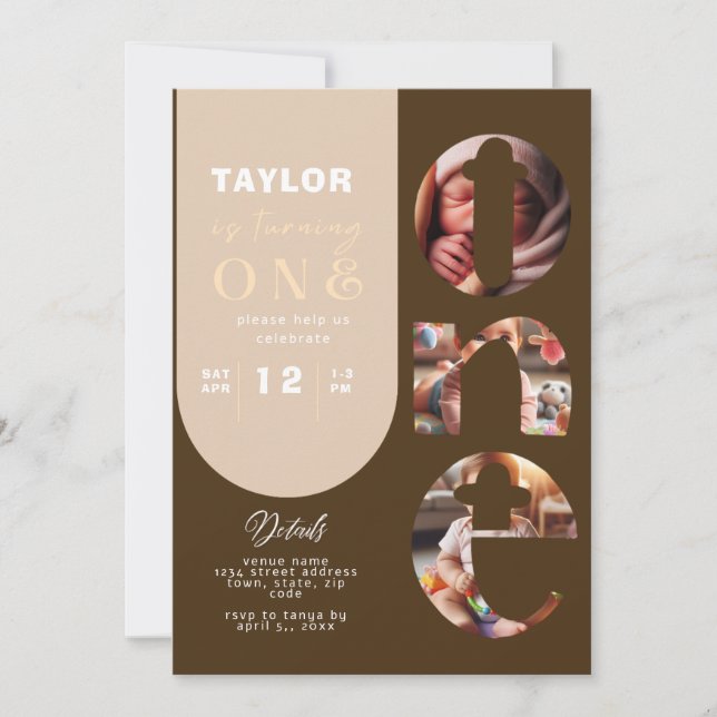 Convite para primeiro aniversario de Colagem de Fo (Frente)