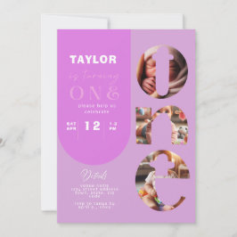 Convite para primeiro aniversario de Colagem de Fo