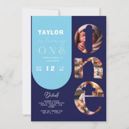 Convite para primeiro aniversario de Colagem de Fo