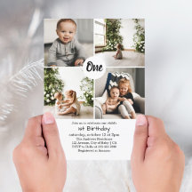 Convite para primeiro aniversario de Colagem de Fo