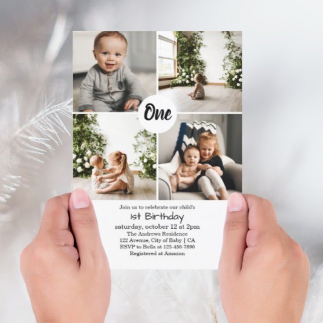 Convite para primeiro aniversario de Colagem de Fo (Criador carregado)