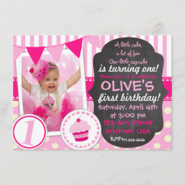 Convite para primeiro aniversario de cupcake peque