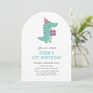 Convite para primeiro aniversario de Dinossauro Ce