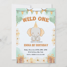 Convite para primeiro aniversario de Elefante Selv