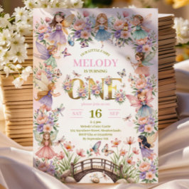 Convite para primeiro aniversario de fadas de trig