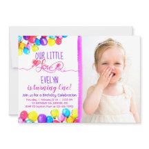 Convite para primeiro aniversario de Garota de BAL