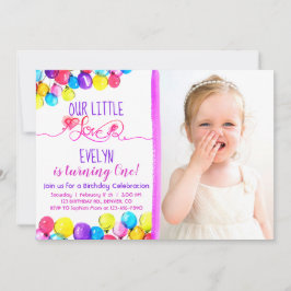 Convite para primeiro aniversario de Garota de BAL