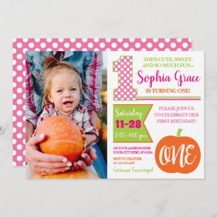 Convite para primeiro aniversario de Pupmkin com F