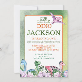 Convite para primeiro aniversario de Tema do Dinos