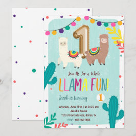Convite para primeiro aniversario Diário Llama