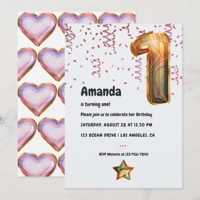 Convite para primeiro aniversario do Balão de Marb (Frente/Verso)