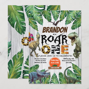 Convite para primeiro aniversario do Dinossauro Ro