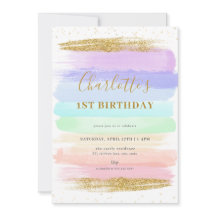 Convite para primeiro aniversario do Pastel Rainbo