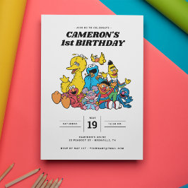 Convite para primeiro aniversario do Sesame Street