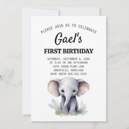 Convite para primeiro aniversario Elefante