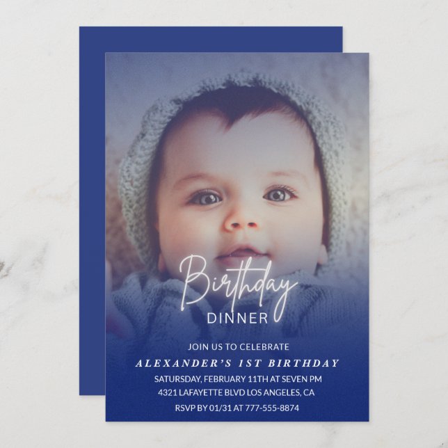 Convite para primeiro aniversario Janto Aniversári (Frente/Verso)